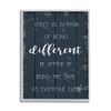 Stupell Industries Don't Be Afraid Blue Wood Texture Inspirational Word,