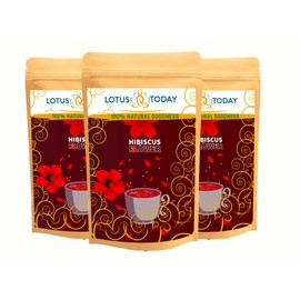 Lotus Today Herbal Tea, 60 Hibiscus Tea Bags, Bleach free & Bio Degradable tea bags, Caffiene free, Made of 100% Pure Hibiscus Sabdariffa flowers