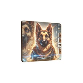 Wooden Fridge Magnet German Shepherd Design with Vibrant Artwork and Details (mag-kf25-195)
