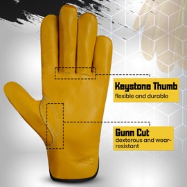 Pure sharp Gardening Gloves for Men and Women - Tough, Thorn Proof, Comfortable Breathable Garden Gloves – Cowhide Leather for Strong Grip & Protection