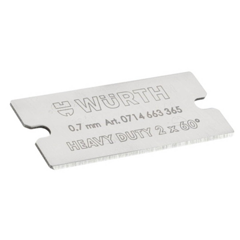 Würth 10x Scraper Blades Heavy Duty 2 x 60° Scraper