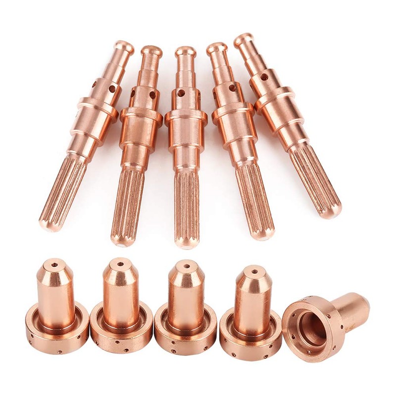 Eacam SL60-100 Torch Consumables, 100A Copper Electrode&Nozzle Tips Set, 10pcs
