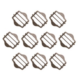 sourcing map 10Pcs Adjustable Slide Buckle, 1-3/8"(35mm) Metal Strap Buckle for Suit Vest Purse Bag Hardware Making Supplies Backpack Replacement Keeper, Bronze