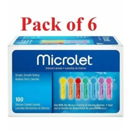 Bayer Microlet Colored Lancets Silicone-Coate