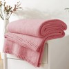 Carriediosa Wool Blend Knit Throw Blanket 60" X 80", 50%