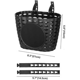 Kids Bike Basket with Adjustable Straps, Bicycle Handlebar Basket for Kid Boys and Girls