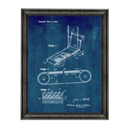 Exercise Treadmill Patent Art Midnight Blue Print in a Black Wood Frame (11" x 14") M12353