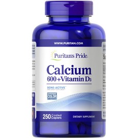 Puritan's Pride Calcium 600 + Vitamin D3 - 250 Coated Caplets