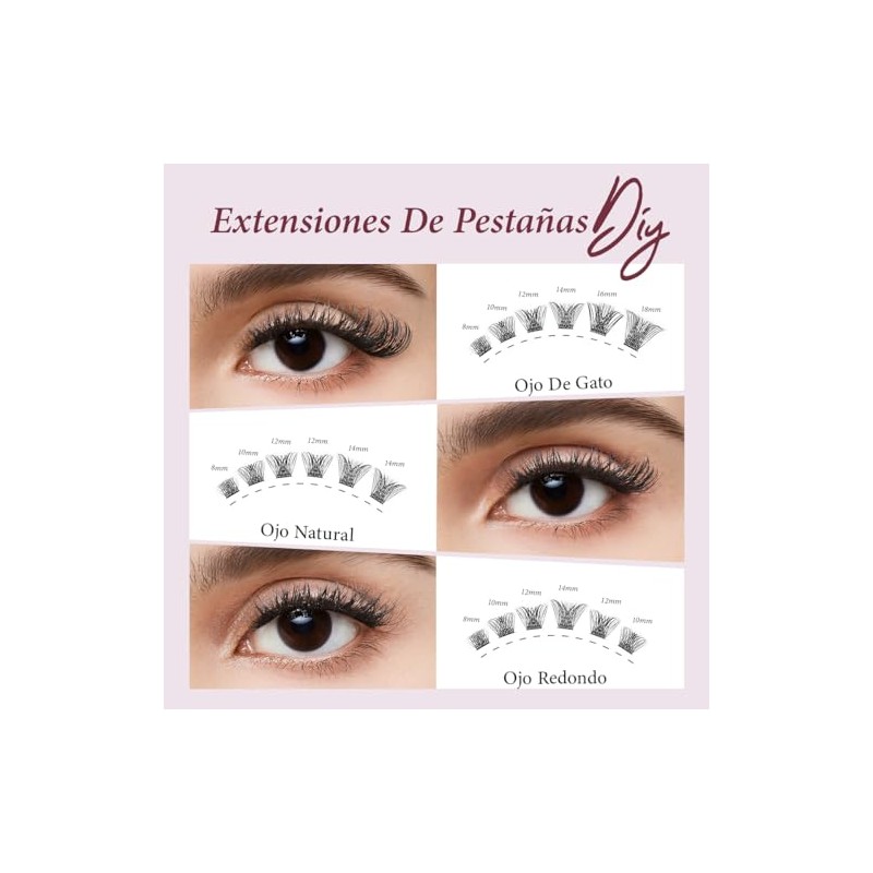 GlamMatch Clusters Lash Kit Set All-in-One con Pestañas en Racimos