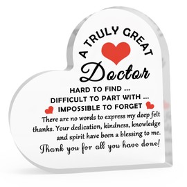 Doctor Nurse Thank You Gift Acrylic Heart-Shaped Keepsake Inspirational Gift for Doctor Medical Student Graduation Gift Acrylic Plaque Sign Doctor Appreciation Gift Retirement Leaving Gift for Doctor
