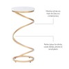 Linon Atlee Spiral White Marble and Metal Accent Drink Table