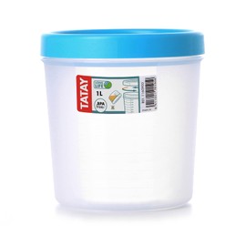 Tatay Frischhaltedose, Vakuum, 1 Liter Fassungsvermögen, Schraubdeckel, BPA frei, Geeignet Mikrowelle und Spülmaschine, Blau. Maße: 12 x 12 x 12,5 cm