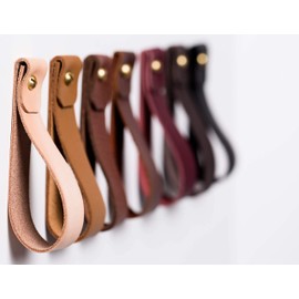 Keyaiira Leather Wall Hook - Rustic Curtain Rod & Oar Holder, Farmhouse Towel Ring, Canoe Paddle Hanger, Leather Strap Bathroom Decor