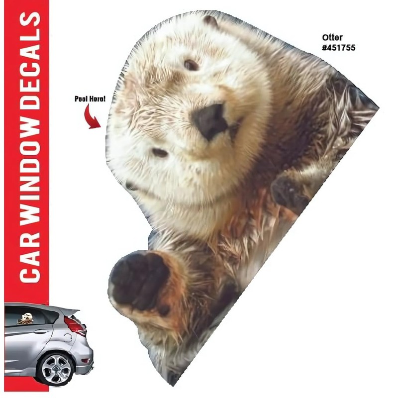 Animal Car Window Decals Funny 3D Weatherproof Decals (Otter)