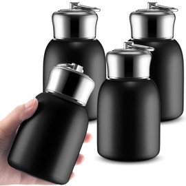 Mifoci 4 Pcs 10oz Mini Water Bottles Stainless Steel Slim Insulated Thermal for Hot Cold Drink Thermal Small Vacuum Portable Water Bottle for Women Gifts Travel Camping Hiking (Black)