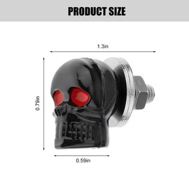 Sandfren Skull Car License Plate Screws, 4PCS Vehicle Tag Plate Frame Bolts, Automotive License Fasteners Replacement Kit Accessories, Universal for SUV Motorcycle Truck (Black)