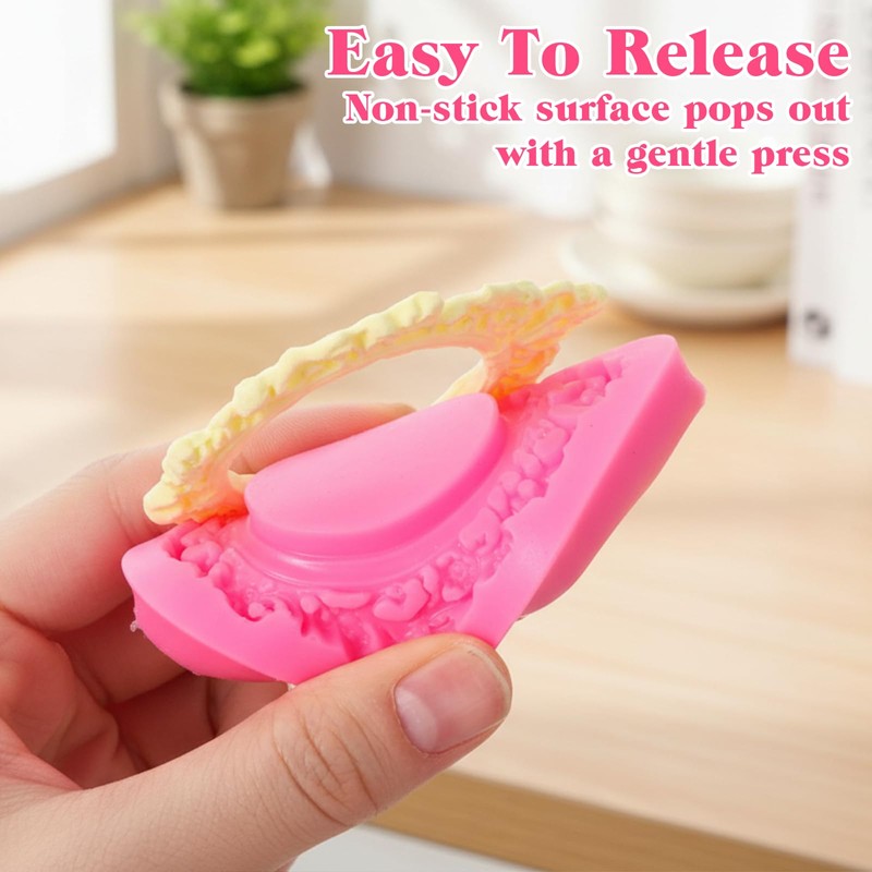 9 Pcs Frame Silicone Mold, Vintage Style Picture Frame Molds