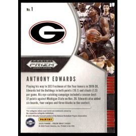 Anthony Edwards Card 2020-21 Panini Prizm Draft Picks #1