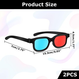 2 Stücke 3D Brille,3D Brillen,3D Brille Für Fernseher,3D Brille Rot Blau,3D-Anaglyphenbrille,Rot Blau Brille,Für Filme,Pc-Spiele,Lichtshows,Heimkinos,Urlaubspartys