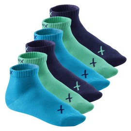 CFLEX Lifestyle Men's & Women's Short Shaft Socks (6 Pairs), Cotton Quarter Socks, Oceanic