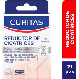 Curitas Reductor de Cicatrices, caja con 21 Venditas, Reduce, Aclara y Suaviza cicatrices nuevas y antiguas