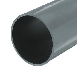 sourcing map 5.5 Inch PVC Rigid Tube Round Pipe Tubing Hardware Tubing 129.2mm ID 140mm OD 20cm/8" Length Light Grey High Impact for Water Pipe, Crafts