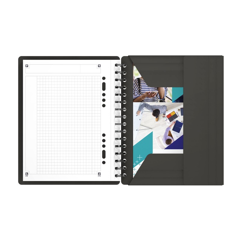 Oxford Meetingbook International A5, kariert 160 Seiten, mit Gummizugmappe und