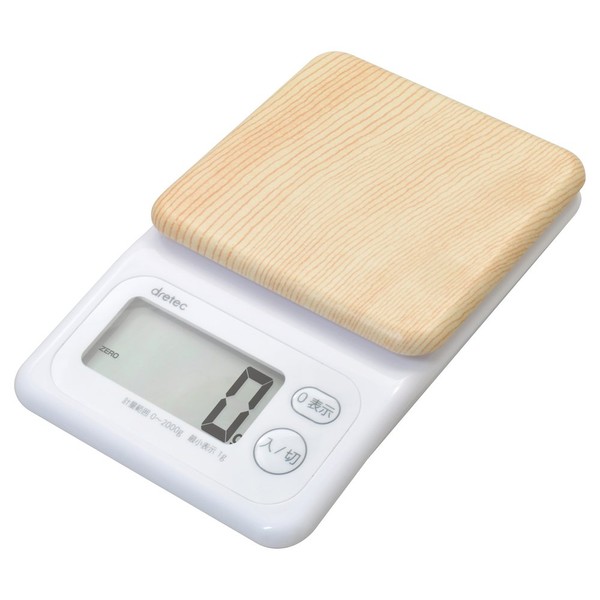dretec KS-276NW Digital Scale with Large Screen, Easy to Read Diagonally, Forest 4.4 lbs (2 kg), Natural Wood