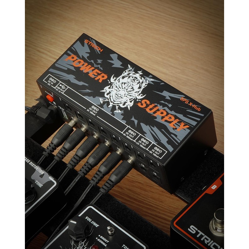 STRICH SPS X-Hub Guitar Pedal Power Supply for 9V/12V/18V, 100mA