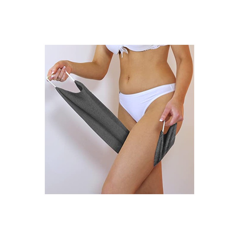 Evridwear Estropajo exfoliante de espalda con asas, dos lados para