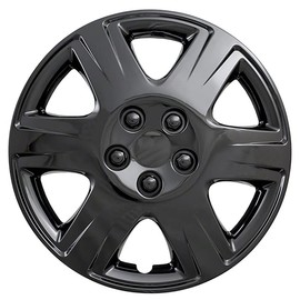 Fuel Rider 15 inch Gloss Black ABS Hubcap Wheel Covers Compatible with 2005-2008 Toyota Corolla (Set of 4) Wheelcovers for 15 inch Standard Steel Wheels- Auto Tire Cover Replacement Exterior Cap Cover