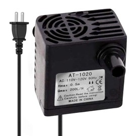 SunGrow Cat & Dog Waterer Fountain Replacement Pump, Submersible Aquarium Water Pump, 3 Watts, With Power Cord, Supports Small 3-5 Gallons Tank