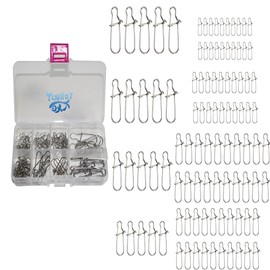 Youhot 100pcs Fishing Duo Lock Snaps Quick Change Lure Hooked Snap Size 0#1#2#3#5#6#7#8# for Freshwater Saltwater Fishing Tackle