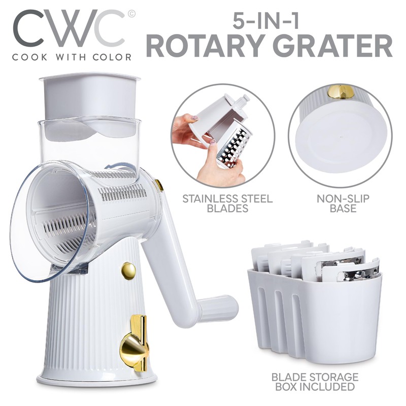 COOK WITH COLOR Rotary Cheese Grater with Handle - Counter