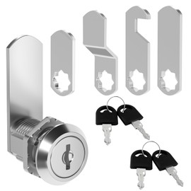 Letter Box Lock 16 mm with 4 Keys and 4 Different Lock Plates, Cabinet Lock, Letter Box Lock, Lever Lock Furniture Lock for Cupboard, Cabinet Doors