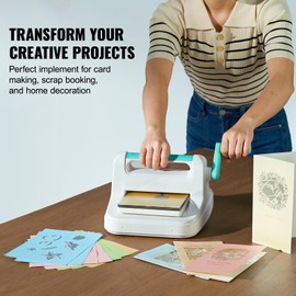 Happybuy Manual Die Cutting & Embossing Machine, 6-Inch Opening Portable Kit, for Arts & Crafts, Scrapbooking, Card Making, White