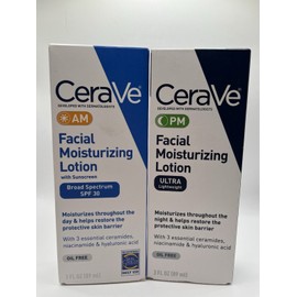 Cerave 2 Pcs Cerave AM & PM Facial Moisturizing Lotion SPF 30 Free Ship