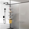 LCORMAG Shower Caddy Corner Tension Pole, 4 Tier Adjustable Corner