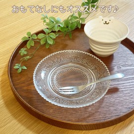 Wooden Tray, Round, Cafe Tray, Japanese Tray, Round Shape, Popular, Stylish, Natural Wood, Lacquered Lunch, Bon Festival, Glitter, Cafe, Retro, Tea Brewing, Hospitality, Entertaining, Nature, Polite