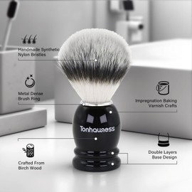 Travel Shaving Brushes Kit For Men, 5 In 1 Shaving Brush Set With Nylon Bristle Shave Brush, Shave Brushes Travel Case, Shaving Cream, Foldable Shaving Bowl and Washbag For Trip, Holiday