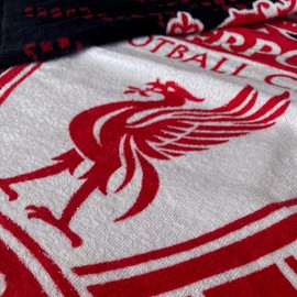 Liverpool Football Crest Beach Towel 100% Cotton LFC Mesh Bath Swim Towel Liverpool Gift for Teens Men Kids 70 x 140 cm
