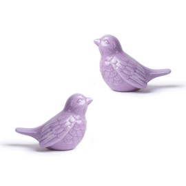 Artconal Small Bird Statue, 2-Pack 3.5 inch Purple Accent Small Knick Knacks Gifts, for Home Office Shelf Desk Coffee Table Decoration