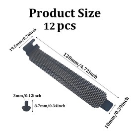 Runseaway 12PCS PCI Slot Covers Black Zinc-Plated Steel Vented Dust Filter Blanking Plates with Screws for Computer Cases