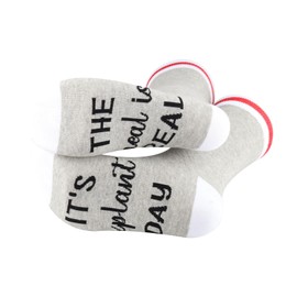 CENWA 1 Pair Explant Socks It's Explant Day The Heal Is Real Post Surgery Gift Explant Gift Explant Warrior Socks, Grey, Medium
