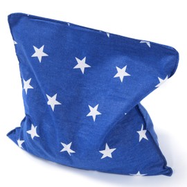 Amilian Cherry Stone Cushion 22 x 22 cm Heat Cushion Heat Compress Grain Cushion Cherry Stone Bag Cherry Stone Cushion for Children Adults Ideal as Massage Cushion Cold Cushion Stars Blue