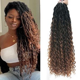 6Packs Goddess Locs Crochet Hair,22Inch Curly Faux Locs Crochet Hair Hippie Locs Crochet Braids Long Crochet Goddess Faux Locs for Black Women(22inch 1B/4/30)