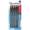 Paper Mate Erasermate Stick Medium Tip Ballpoint Pens, 5 Black