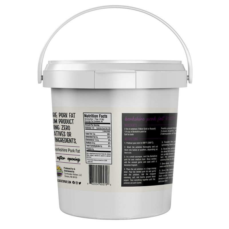 Cornhusker Kitchen Berkshire Pork Fat Lard 1.5lbs