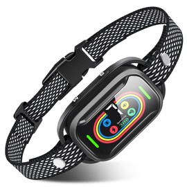 Bark Collar for Large Medium Dogs, Dog Bark Collar Rechargeable Smart Collar,Anti Barking Training Collar with 7 Adjustable Sensitivity Beep Vibration Shock (Black)