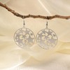 Watforsh Large Silver Star Dangle Earrings for women Big Disc